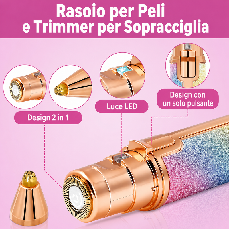 Rasoio Viso Donna 2in1 Ricaricabile